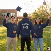 Veste À Capuche Class of 2026 Navy Embroidered Graduation