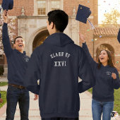 Veste À Capuche Class of 2026 Navy Embroidered Graduation