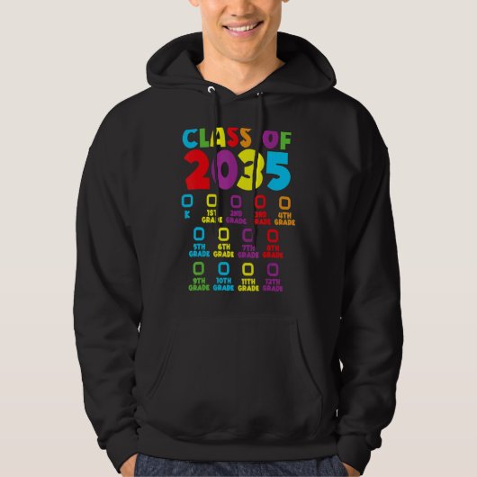 Veste À Capuche Classe De 2035 Augmenter Avec Moi Checklist Kinder (Devant)