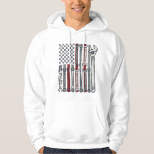 Veste À Capuche Clé de mécanicien Drapeau Gravure vintage Vecteur
