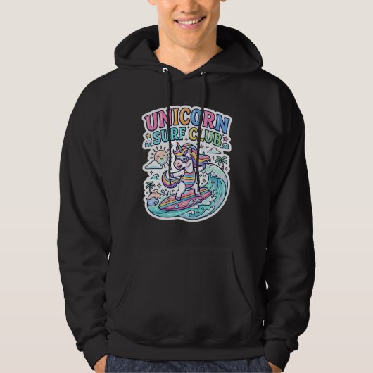 Veste À Capuche Club de surf Licorne (Devant)