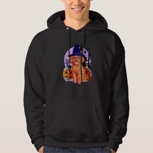 Veste À Capuche Cockapoo Chien Mignon Halloween Sorcière Citrouill (Devant)