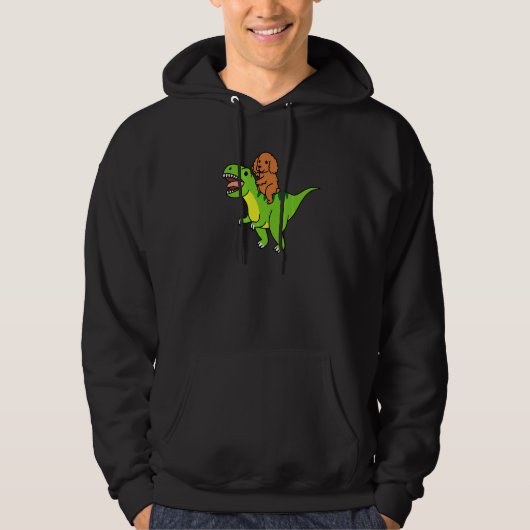 Veste À Capuche Cocker Spaniel montant Rex le dinosaure chien (Devant)