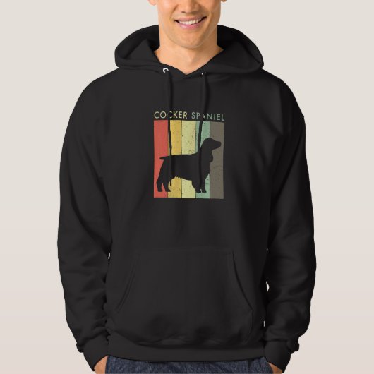Veste À Capuche Cocker Spaniel Retro Style Vintage (Devant)