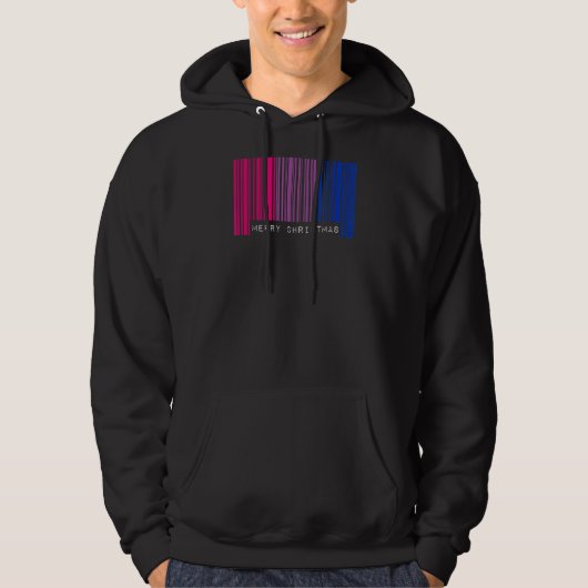 Veste À Capuche Code-barres Joyeux Noël Bisexual Pride Indicateur (Devant)