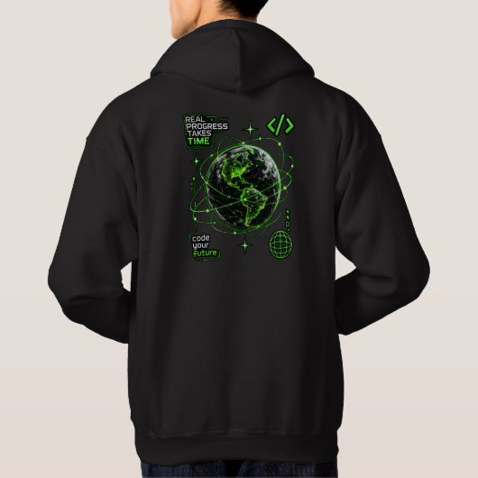 Veste À Capuche Code Futur Globe Néon (Dos)