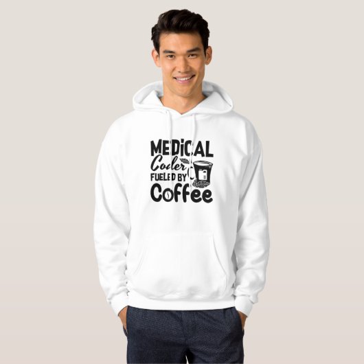Veste À Capuche Code médical Fueled by Coffee Programmer Coding (Devant entier)