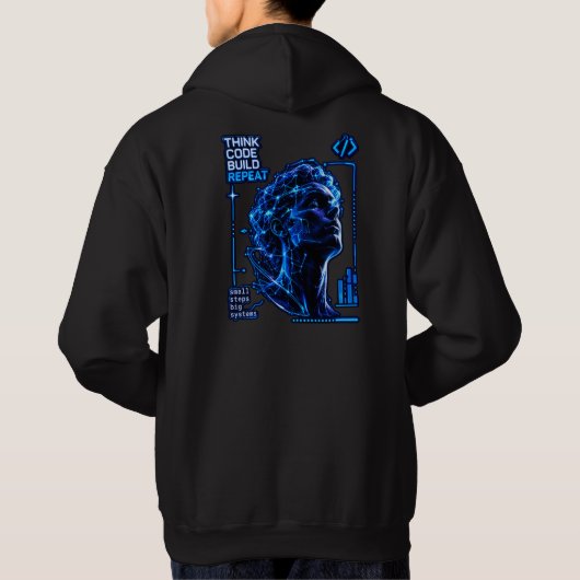 Veste À Capuche Code Néon Aujourd'hui Construire Demain (Dos)