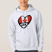 Veste À Capuche Code pays du Canada Coeur du drapeau, CAN (Devant)