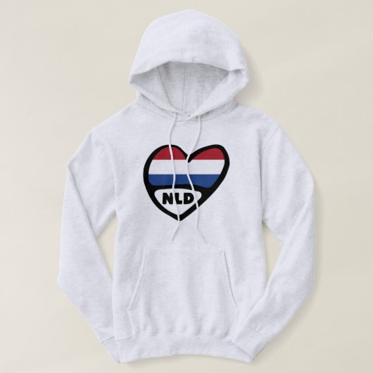 Veste À Capuche Code pays Pays-Bas Coeur du drapeau, NLD (Design devant)