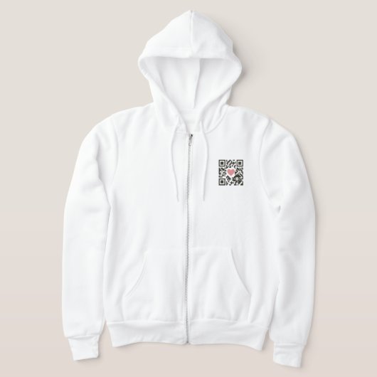 Veste À Capuche Code QR d'amour (Poser)