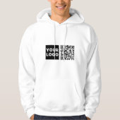 Veste À Capuche Code QR éditable & Votre logo ou image d'entrepris (Devant)