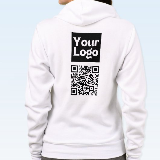 Veste À Capuche Code QR éditable & Votre logo ou image d'entrepris