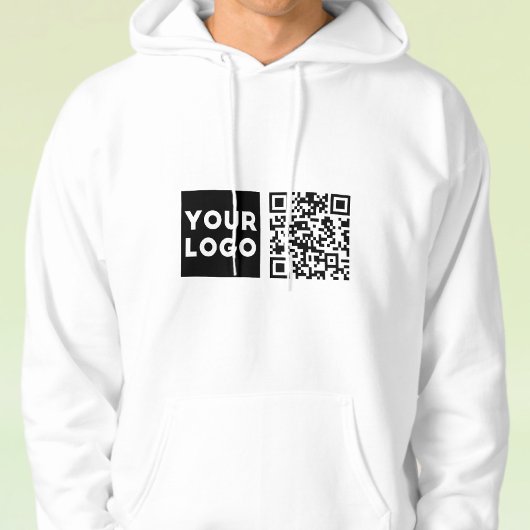 Veste À Capuche Code QR éditable & Votre logo ou image d'entrepris