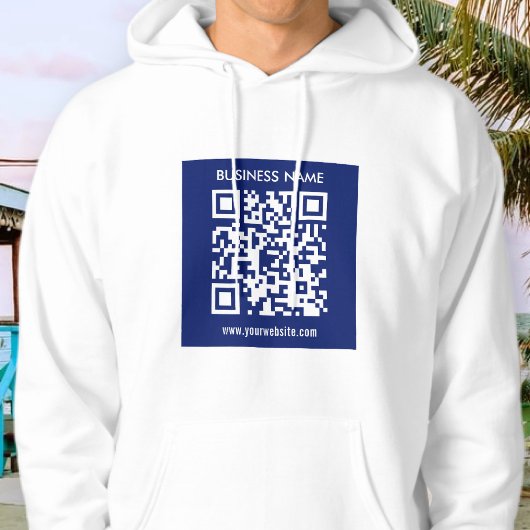 Veste À Capuche Code QR (généré instantanément) modifiable | Bleu