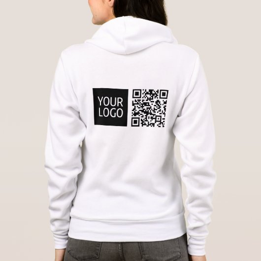 Veste À Capuche Code QR modifiable et logo ou image de votre entre (Dos)