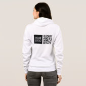 Veste À Capuche Code QR modifiable et logo ou image de votre entre (Dos entier)