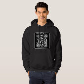 Veste À Capuche Code QR modifiable noir et blanc style moderne rét (Devant entier)