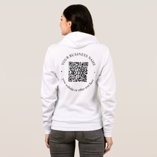 Veste À Capuche Code QR téléchargé Plus Texte circulaire modifiabl (Dos entier)