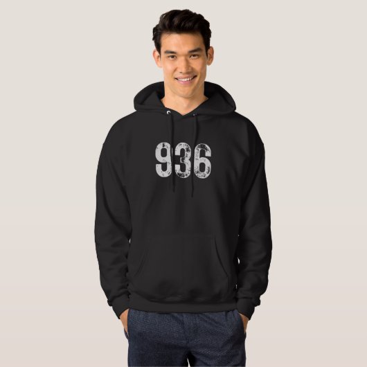 Veste À Capuche Code régional 936 Conroe TX Téléphone mobile Code (Devant entier)