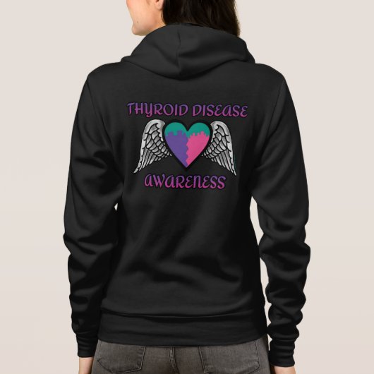 Veste À Capuche Coeur/ailes...Maladie thyroïde (Dos)