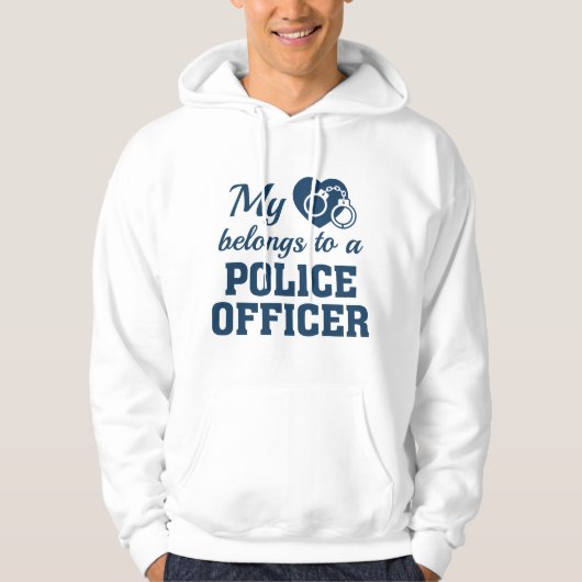 Veste À Capuche Coeur Appartient au policier (Devant)