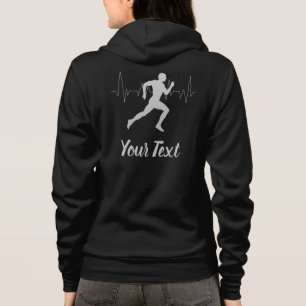 Veste À Capuche Coeur Beat Runner Personnalisé Noir