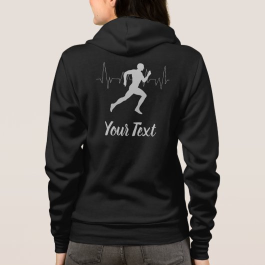 Veste À Capuche Coeur Beat Runner Personnalisé Noir (Dos)