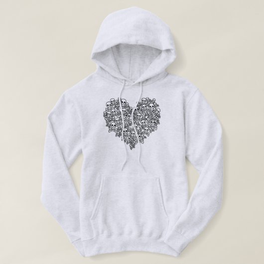 Veste À Capuche Coeur crâne (Design devant)