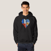 Veste À Capuche Coeur du drapeau argentin chilien (Devant entier)