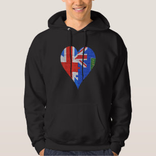 Veste À Capuche Coeur du drapeau britannique des îles Vierges brit