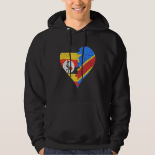 Veste À Capuche Coeur du drapeau congolais ougandais