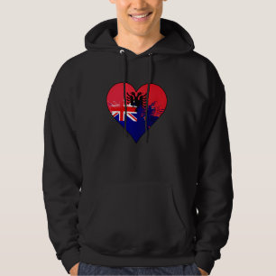 Veste À Capuche Coeur du drapeau du patrimoine albanais et néo-zél