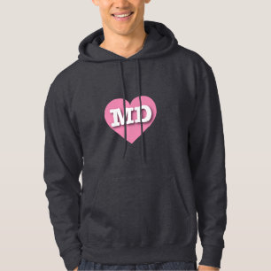 Veste À Capuche Coeur rose du Maryland - J'aime MD