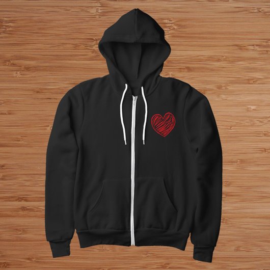 Veste À Capuche Coeur rouge