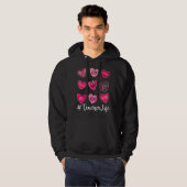 Veste À Capuche Coeurs doux Apprendre l'Amour Inspirer Valentines  (Devant entier)