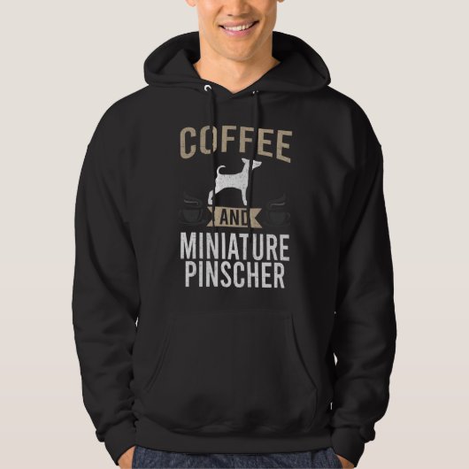 Veste À Capuche Coffee and Miniature Pinscher Dog (Devant)