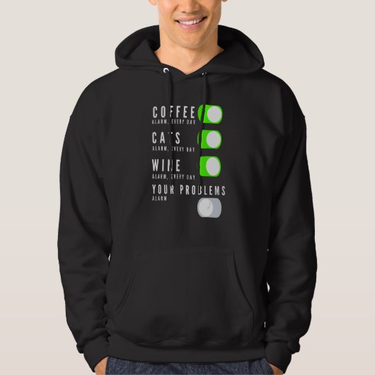 Veste À Capuche Coffee Cats Vins Vos Problèmes (Devant)