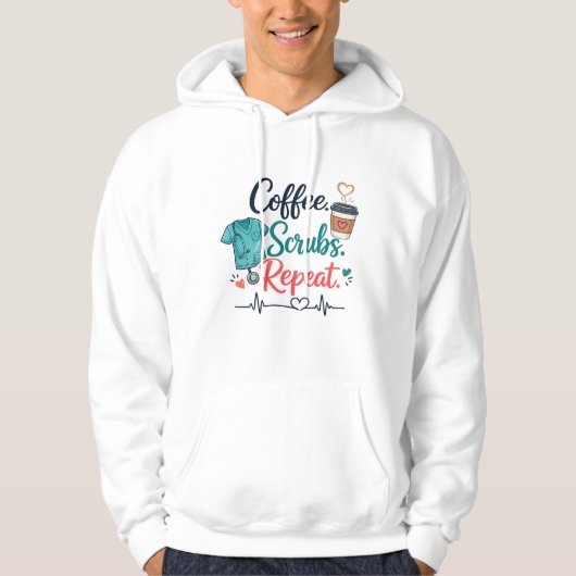 Veste À Capuche Coffee. Scrubs. Repeat. (Devant)