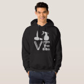 Veste À Capuche Coiffeur Amour Sèche-cheveux Ciseaux Barbier Cheve (Devant entier)