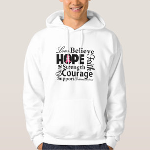 Veste À Capuche Collage de cancer du sein d'espoir