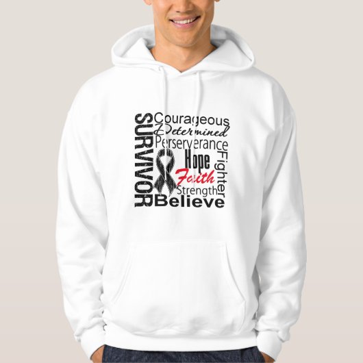 Veste À Capuche Collage de survivant de mélanome (Devant)