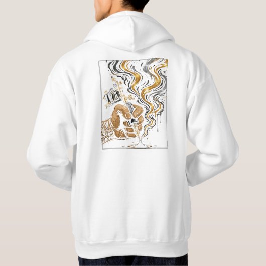 Veste À Capuche Collection de design blanc et or (Dos)