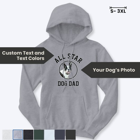Veste À Capuche Collegiate All Star Dog Dad Custom Photo