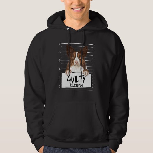 Veste À Capuche Collie Mugshot Chien Coupable (Devant)