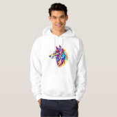 Veste À Capuche Colorful Geometric Wolf T-Shirt (Devant entier)