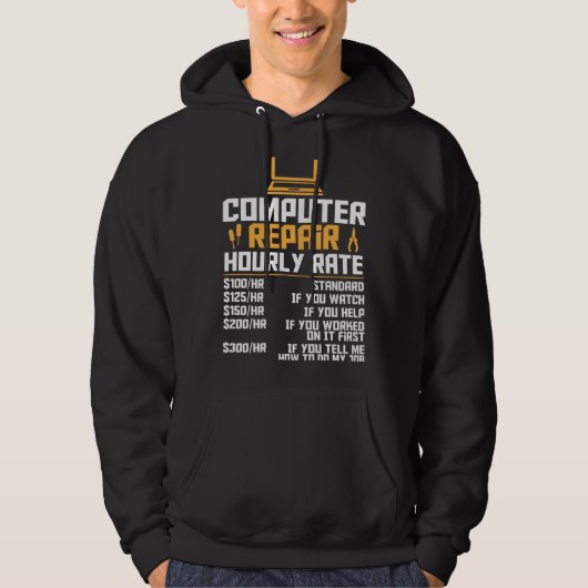 Veste À Capuche Computer Nerd  Computer Engineer  Computer Hourly  (Devant)