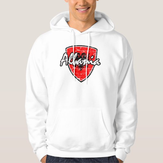 Veste À Capuche Conception affligée par drapeau albanais (Devant)