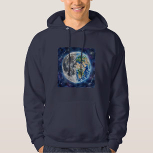 Veste À Capuche Conception céleste de galaxie à l'aquarelle Terre
