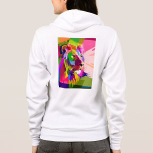 Veste À Capuche Conception d'art pop prismatique de tête de lion-6